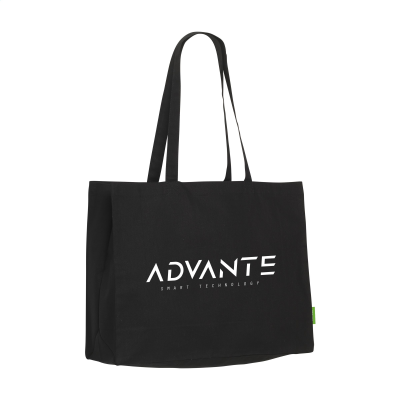 Picture of ECO SHOPPER ORGANIC COTTON (180 G & M²) SHOPPER TOTE BAG in Black.