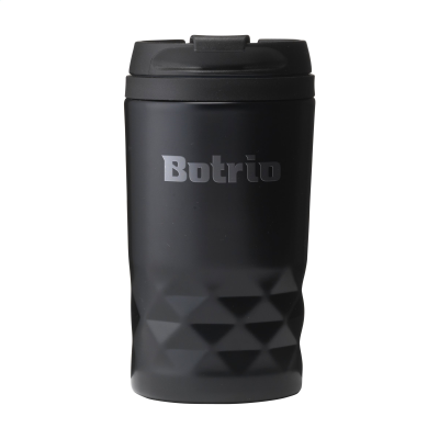 Picture of GRAPHIC MINI MUG RCS RECYCLED STEEL 250 ML THERMO CUP in Black.