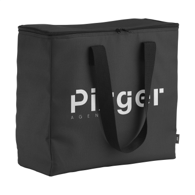 Picture of RPET FRESHCOOLER-XL COOL BAG in Black.