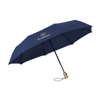 Picture of MICHIGAN FOLDING RPET UMBRELLA 21 INCH in Dark Blue.