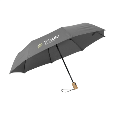 Picture of MICHIGAN FOLDING RPET UMBRELLA 21 INCH in Grey.