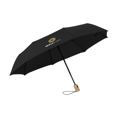 Picture of MICHIGAN FOLDING RPET UMBRELLA 21 INCH in Black.