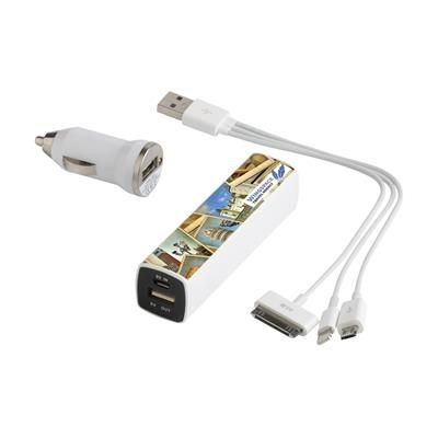 Picture of TRAVELCHARGESET POWERBANK in White