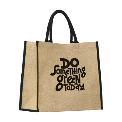 Picture of GERONA JUTE SHOPPER TOTE BAG in Black