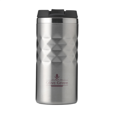 Picture of GEOMETRIC MUG RCS RECYCLED STEEL 280 ML THERMO CUP in Silver.