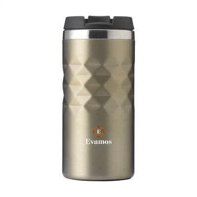 Picture of GEOMETRIC MUG RCS RECYCLED STEEL 280 ML THERMO CUP in Beige.