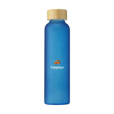 Picture of FROSTY GLASS BOTTLE 550 ML DRINK BOTTLE in Transparent Blue.