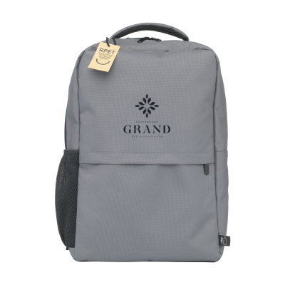 Picture of FINLEY RPET LAPTOP BACKPACK RUCKSACK in Grey.