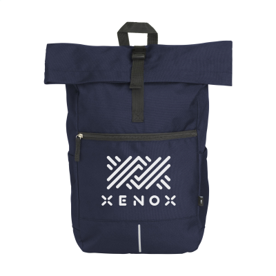 Picture of NOLAN RECYCLE RPET BACKPACK RUCKSACK in Dark Blue.