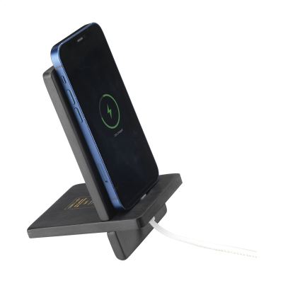 Picture of MIYO FSC BAMBOO PHONE STAND in Black.