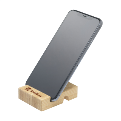 Picture of SUPPORTO BAMBOO PHONE STAND in Bamboo.