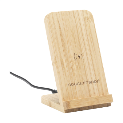 Picture of BALOO FSC-100% CORDLESS CHARGER STAND 15W in Bamboo.