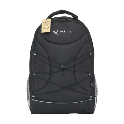 Picture of FLASHLINE RPET LAPTOP BACKPACK RUCKSACK in Black.