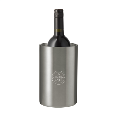Picture of COOLSTEEL RCS RECYCLED STEEL WINE BOTTLE COOLER in Silver.