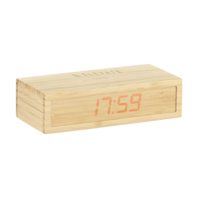 BAMBOO ALARM CLOCK with Cordless Charger