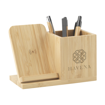 Picture of BAMBOO BOSS 10W CHARGER STAND & PEN HOLDER