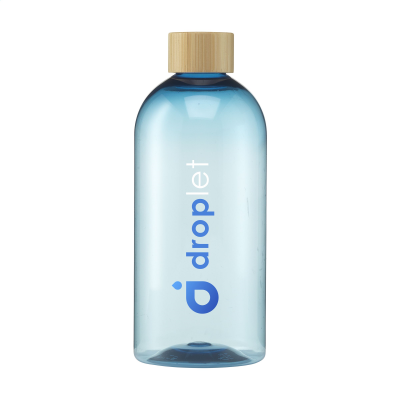 Picture of RPET BOTTLE CLEAR TRANSPARENT 500 ML DRINK BOTTLE in Blue.