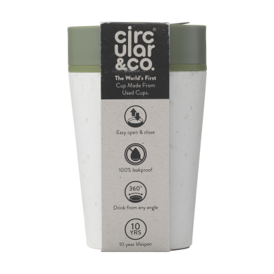 Picture of CIRCULAR&CO RECYCLED COFFEE CUP 227 ML in White & Green