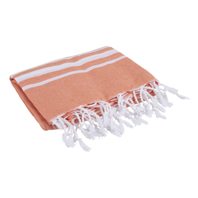 Picture of OXIOUS HAMMAM TOWELS - VIBE LUXURY WHITE STRIPE in Orange
