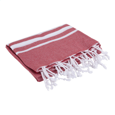 Picture of OXIOUS HAMMAM TOWELS - VIBE LUXURY WHITE STRIPE in Red
