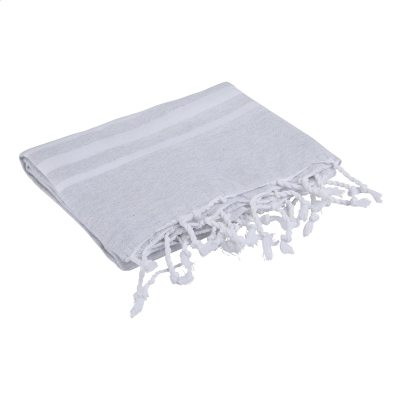 Picture of OXIOUS HAMMAM TOWELS - VIBE LUXURY WHITE STRIPE in Light Grey.