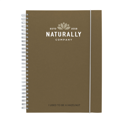 Picture of NOTE BOOK AGRICULTURAL WASTE A5 - HARDCOVER in Hazelnut.