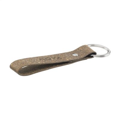 Picture of BONDED LEATHER KEYRING in Brown