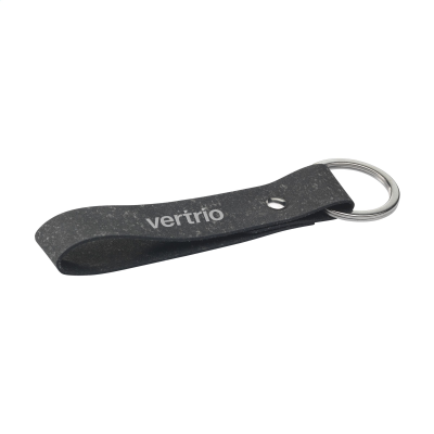 Picture of BONDED LEATHER KEYRING in Black
