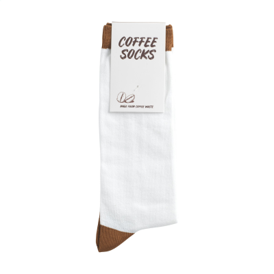 Picture of COFFEE SOCKS in White & Brown