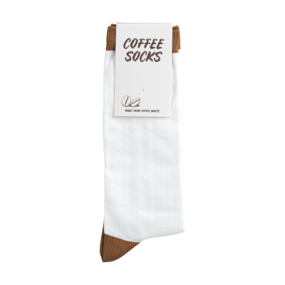 Picture of COFFEE SOCKS in White & Brown.