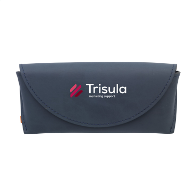 Picture of BONDED LEATHER SUNGLASSES POUCH in Dark Blue.