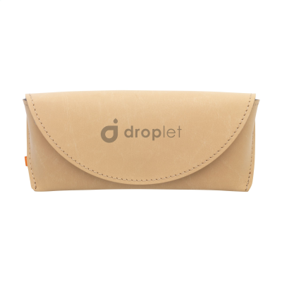 Picture of BONDED LEATHER SUNGLASSES POUCH in Beige.