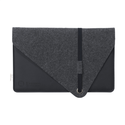 Picture of RECYCLED FELT & APPLE LEATHER LAPTOP SLEEVE 13 INCH in Black