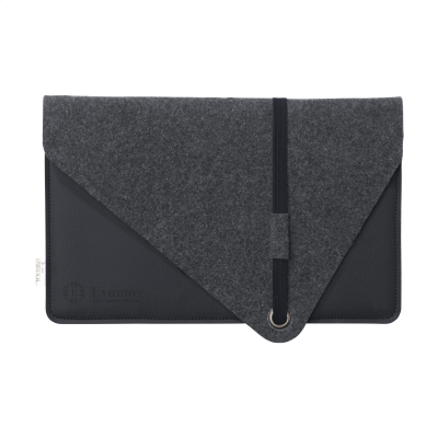 Picture of RECYCLED FELT & APPLE LEATHER LAPTOP SLEEVE 13 INCH in Black.