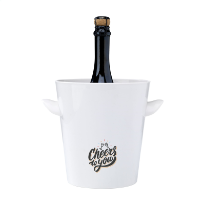 Picture of PLASTIC BANK CHAMPAGNE BOTTLE COOLER in White.