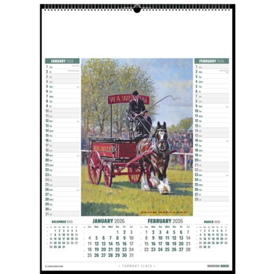 Picture of HORSE POWER MEMO WALL CALENDAR.