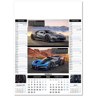 Picture of WHEELS 6 LEAF WALL CALENDAR.