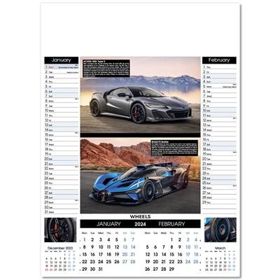 Picture of WHEELS 6 LEAF WALL CALENDAR