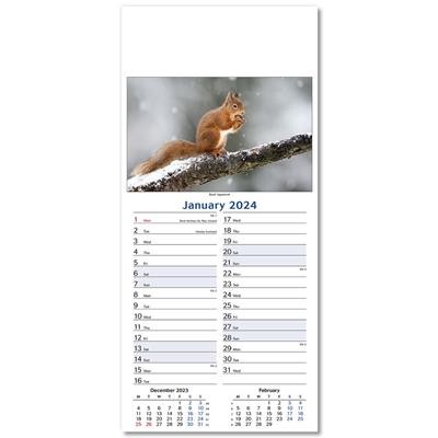 Picture of WILDLIFE SLIM LINE WALL CALENDAR.