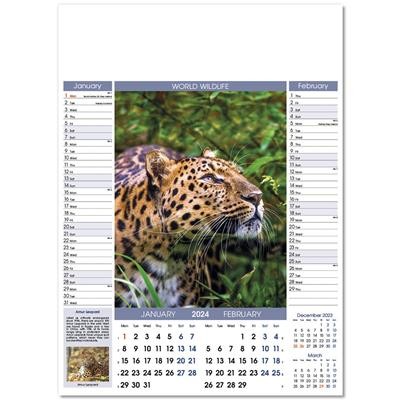 Picture of WORLD WILDLIFE MEMO WALL CALENDAR.