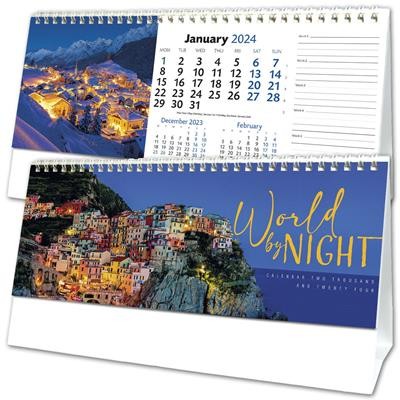 Picture of WORLD BY NIGHT DESK CALENDAR.