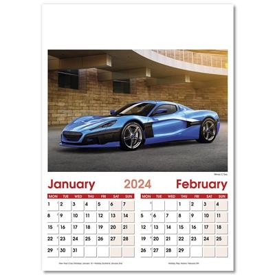 Picture of FAST CARS OPTIMA WALL CALENDAR 7 LEAF.