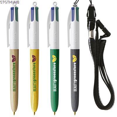 Picture of BIC® 4 COLOURS WOOD STYLE with Lanyard Screen Print.