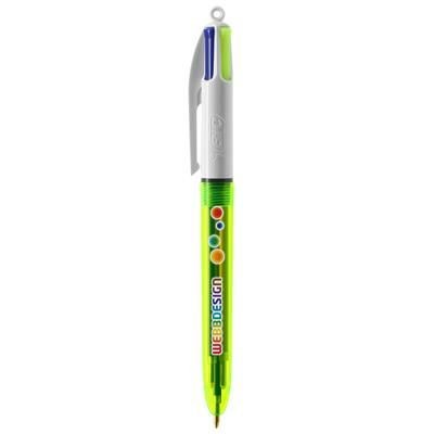 Picture of BIC® 4 COLOURS FLUO BALLPEN + LANYARD BRITEPIX™
