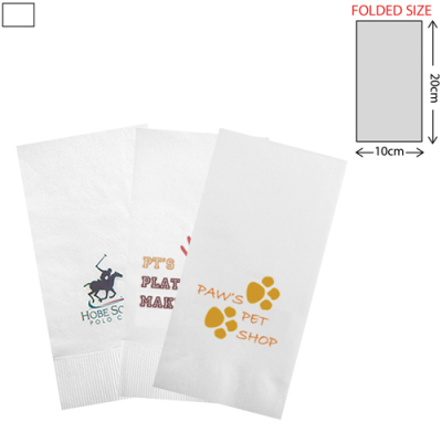 Picture of PAPER FOLDED NAPKIN - WHITE (40X40CM) (20X10CM WHEN FOLDED).