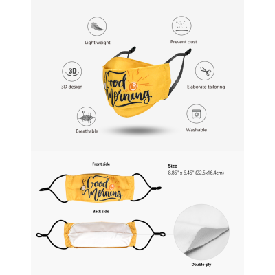 Picture of DOUBLE LAYER 3D FLAT-FOLD FABRIC FACE MASK