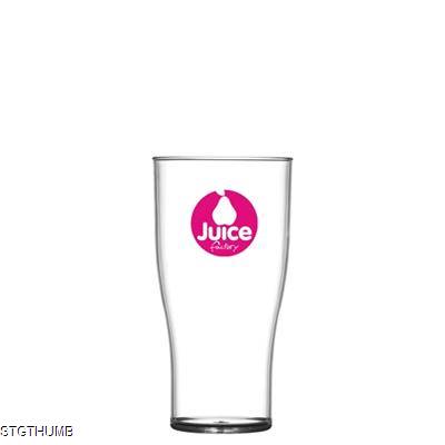 Picture of REUSABLE PLASTIC BEER GLASS 284ML-10OZ-HALF PINT - POLYSTYRENE.