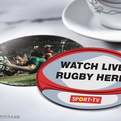 Picture of RUGBY BALL SHAPED PREMIUM BEER MAT