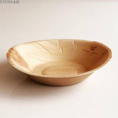 Picture of MEDIUM ROUND DISPOSABLE PALM LEAF BOWL.