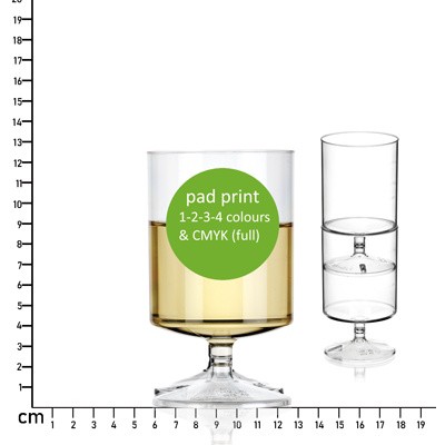 Picture of 340ML (250ML SERVE) STACKING WINE GLASS, LINED AT 125ML, 175ML, 250ML